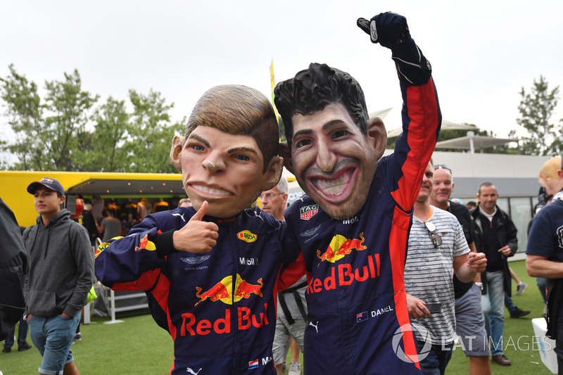 Max Verstappen, Red Bull Racing y Daniel Ricciardo, Red Bull Racing caricatura