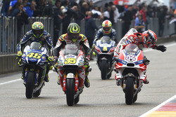 Cal Crutchlow, Team LCR, Honda; Andrea Dovizioso, Ducati Team; Valentino Rossi, Yamaha Factory Racin