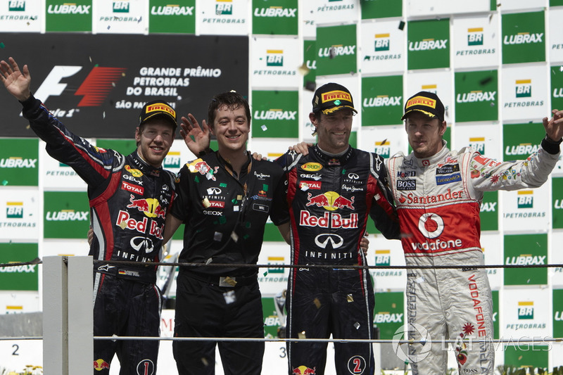 2011: 1. Mark Webber, 2. Sebastian Vettel, 3. Jenson Button