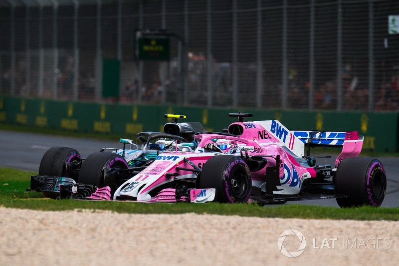 Valtteri Bottas, Mercedes-AMG F1 W09 EQ Power ve Sergio Perez, Force India VJM11
