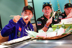 Jorge Lorenzo, Yamaha Factory Racing; Pol Espargaro, Monster Yamaha Tech 3; Bradley Smith, Monster Y