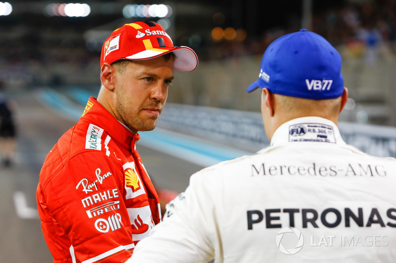 Sebastian Vettel, Ferrari ve Valtteri Bottas, Mercedes AMG F1