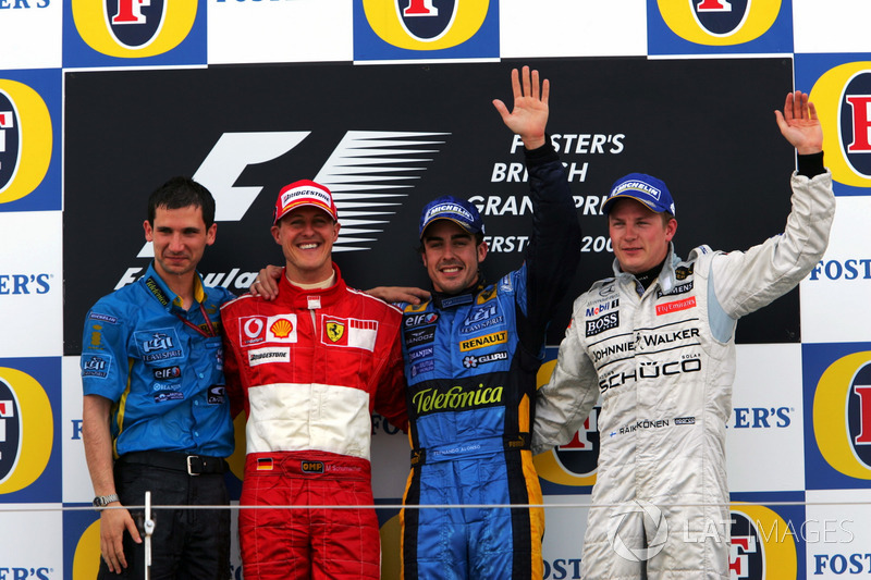 Podium: 1. Fernando Alonso, Renault; 2. Michael Schumacher, Ferrari; 3. Kimi Räikkönen, McLaren