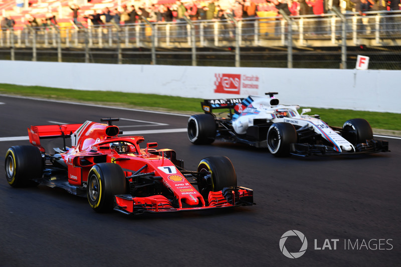 Kimi Raikkonen, Ferrari SF71H, prova di partenza