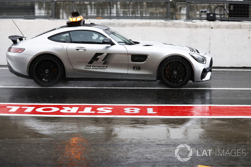 The Safety Car in the pit lane