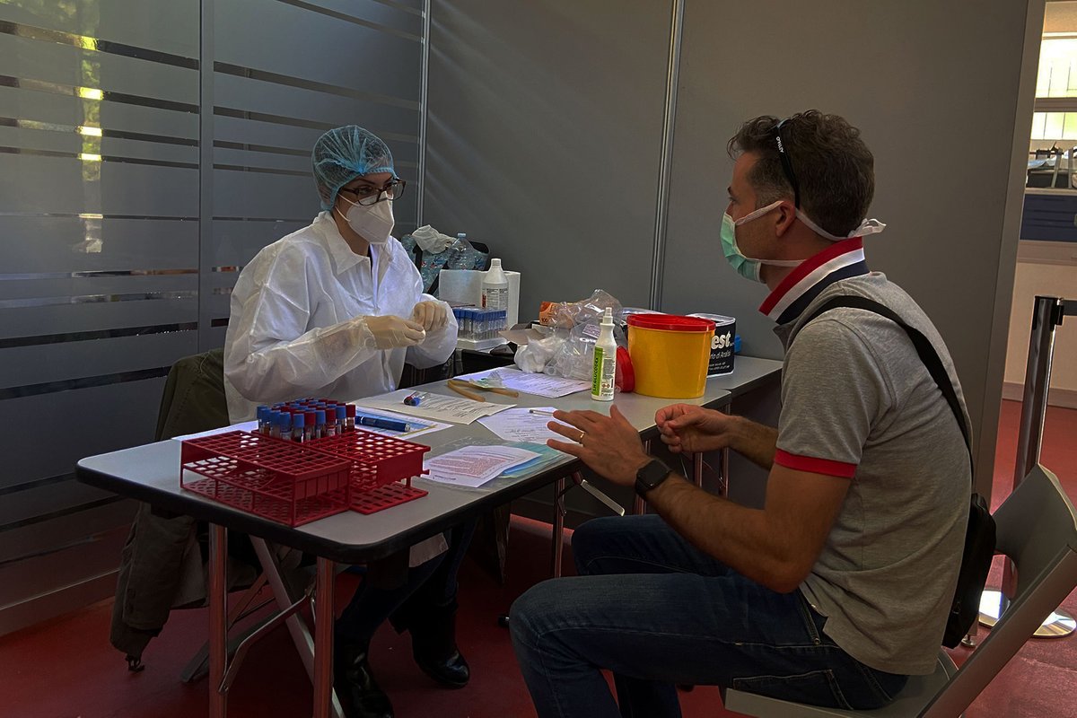 Serology test at Scuderia Alpha Tauri HQ