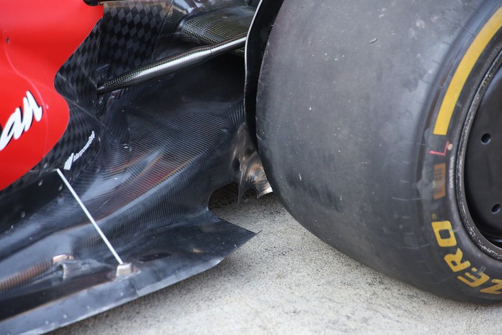 Ferrari SF-23 detalle del piso y del sidepod
