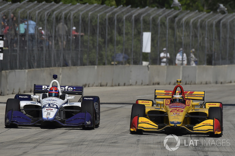 Santino Ferrucci, Dale Coyne Racing Honda, Ryan Hunter-Reay, Andretti Autosport Honda