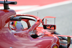 Себастьян Феттель, Ferrari SF71H, зеркало заднего вида на Halo