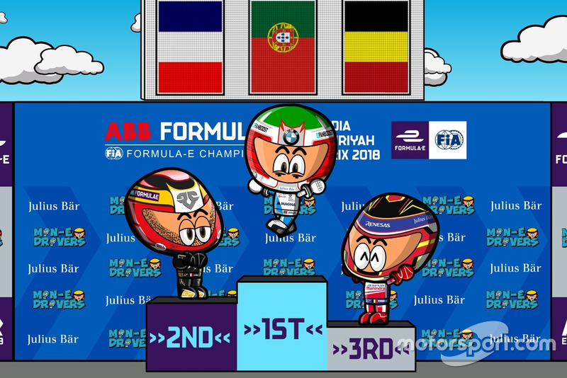 El podio del ePrix de Ad Diriyah 2018 de Fórmula E, por MinEDrivers.