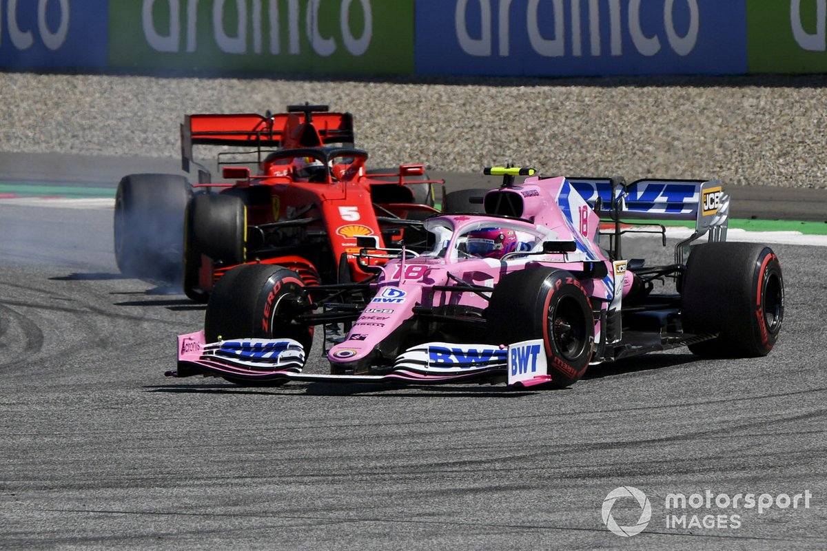 Лэнс Стролл, Racing Point RP20, и Себастьян Феттель, Ferrari SF1000