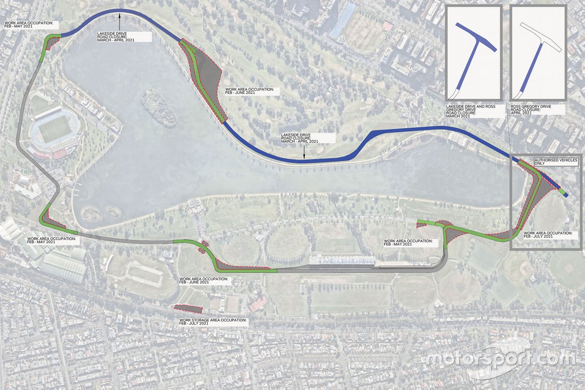 Plan des modifications de l'Albert Park