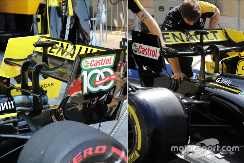 Renault F1 Team rear wing comparison