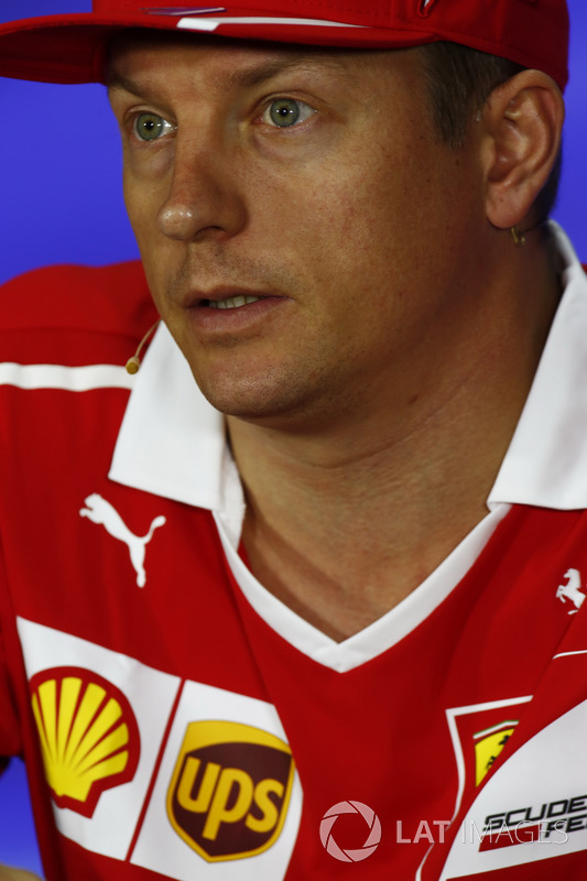 Kimi Raikkonen, Ferrari, in the FIA press conference