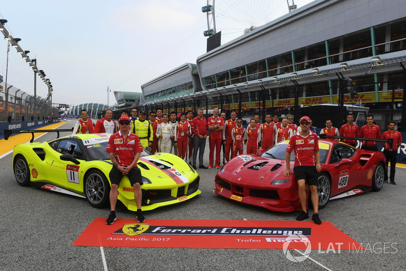 Kimi Raikkonen, Ferrari, Sebastian Vettel, Ferrari and Maurizio Arrivabene, Ferrari Team Principal, the Ferrari Challenge Asia Pacific 2017 drivers