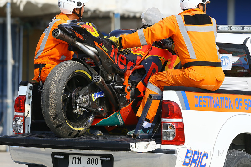 Moto chocada de Mika Kallio, Red Bull KTM Factory Racing