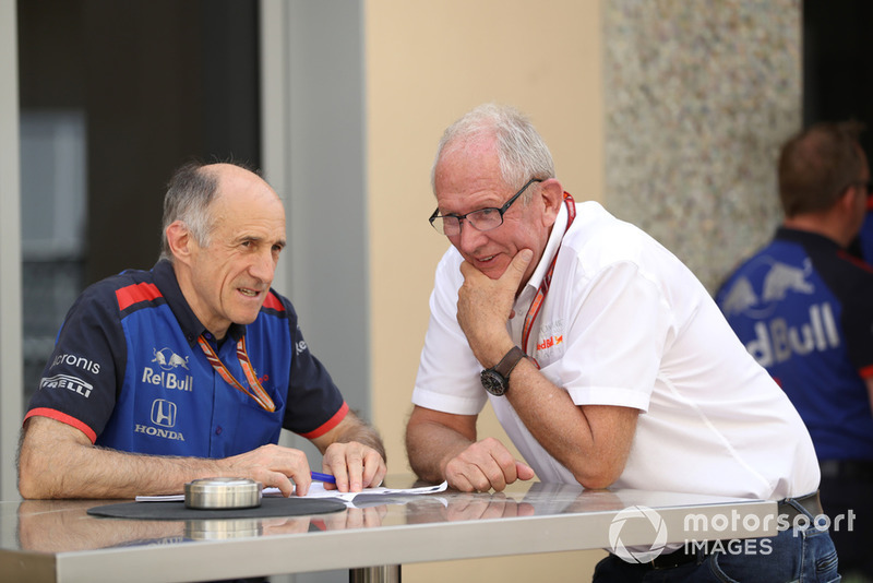 Franz Tost, team principal Scuderia Toro Rosso et Dr Helmut Marko, consultant Red Bull Motorsport