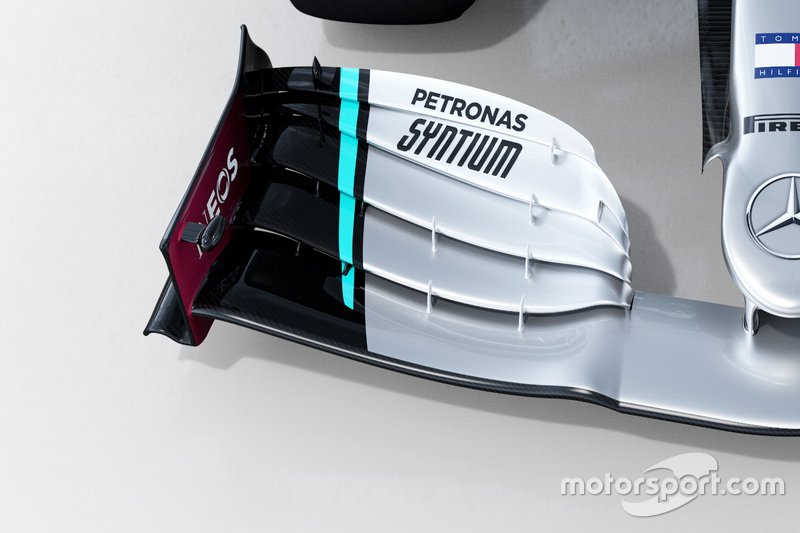 Mercedes AMG F1 W11 front wing detail