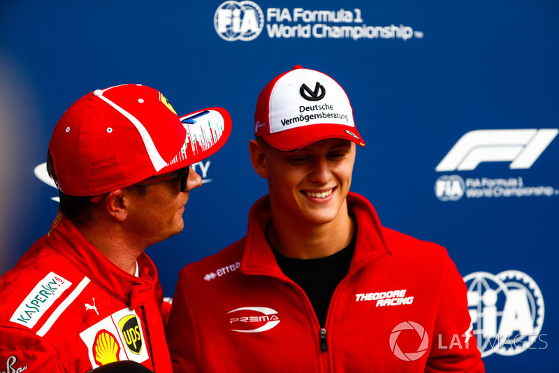 Mick Schumacher con Kimi Raikkonen al GP d'Italia 2018