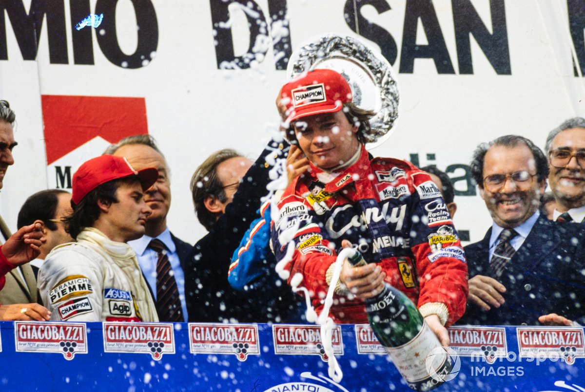 Sur le podium d'Imola en 1982, Villeneuve s'estime trahi par Pironi.