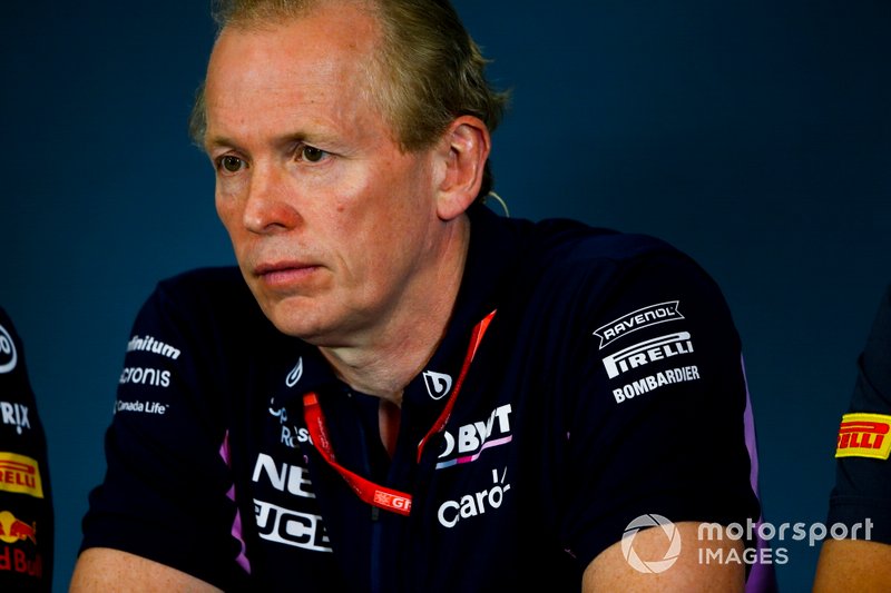 Andrew Green, directeur technique de Racing Point, lors de la conférence de presse