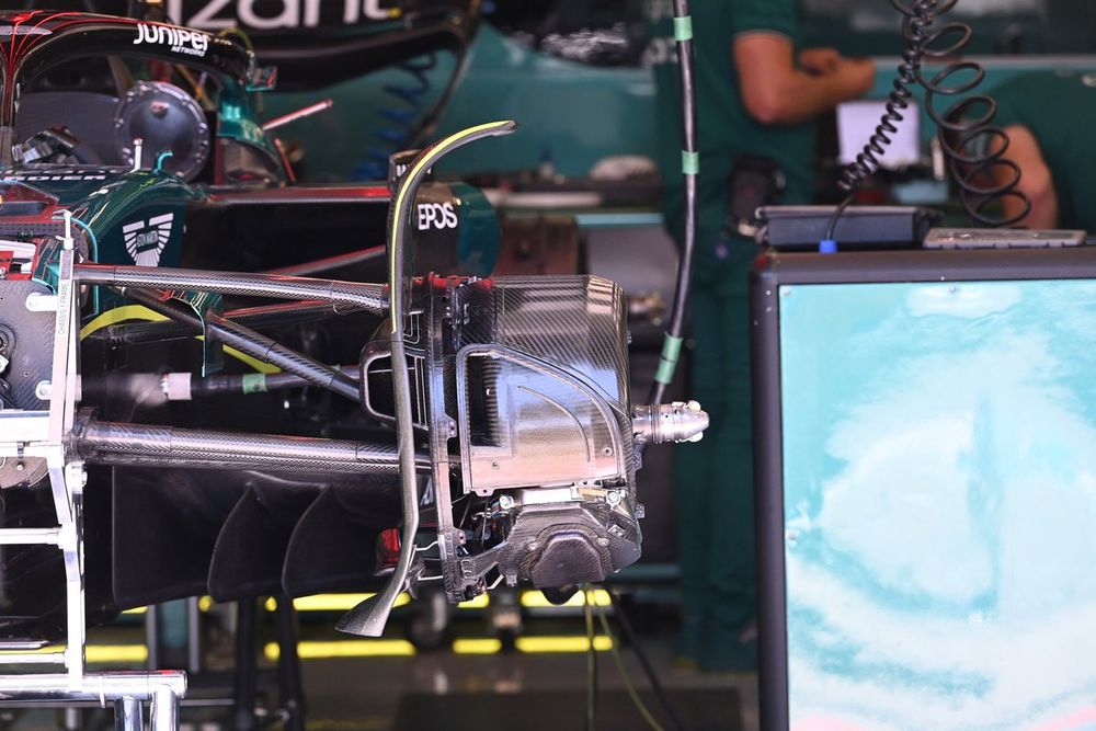 Aston Martin AMR23 detalle del tambor de freno