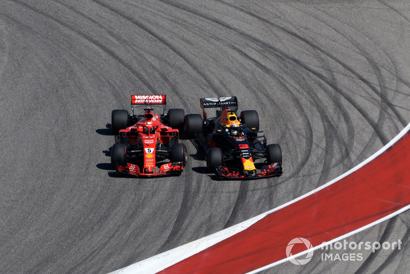 Себастьян Феттель, Ferrari SF71H та Даніель Ріккардо, Red Bull Racing RB14
