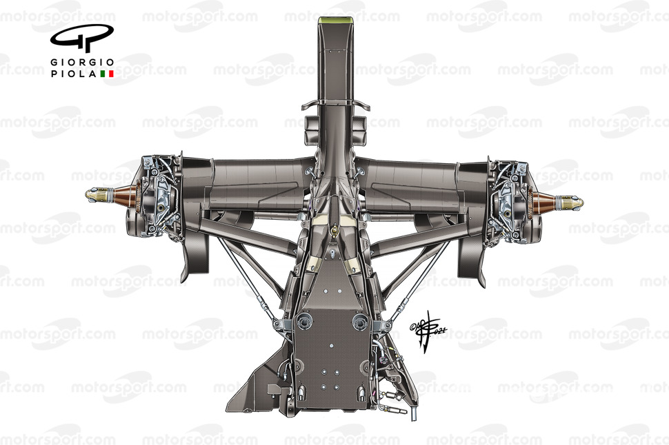 Suspensión y caja de cambios del Alpha Tauri AT02