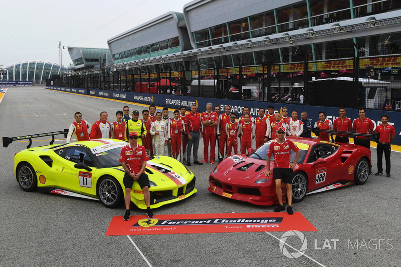 Kimi Raikkonen, Ferrari, Sebastian Vettel, Ferrari and Maurizio Arrivabene, Ferrari Team Principal, the Ferrari Challenge Asia Pacific 2017 drivers