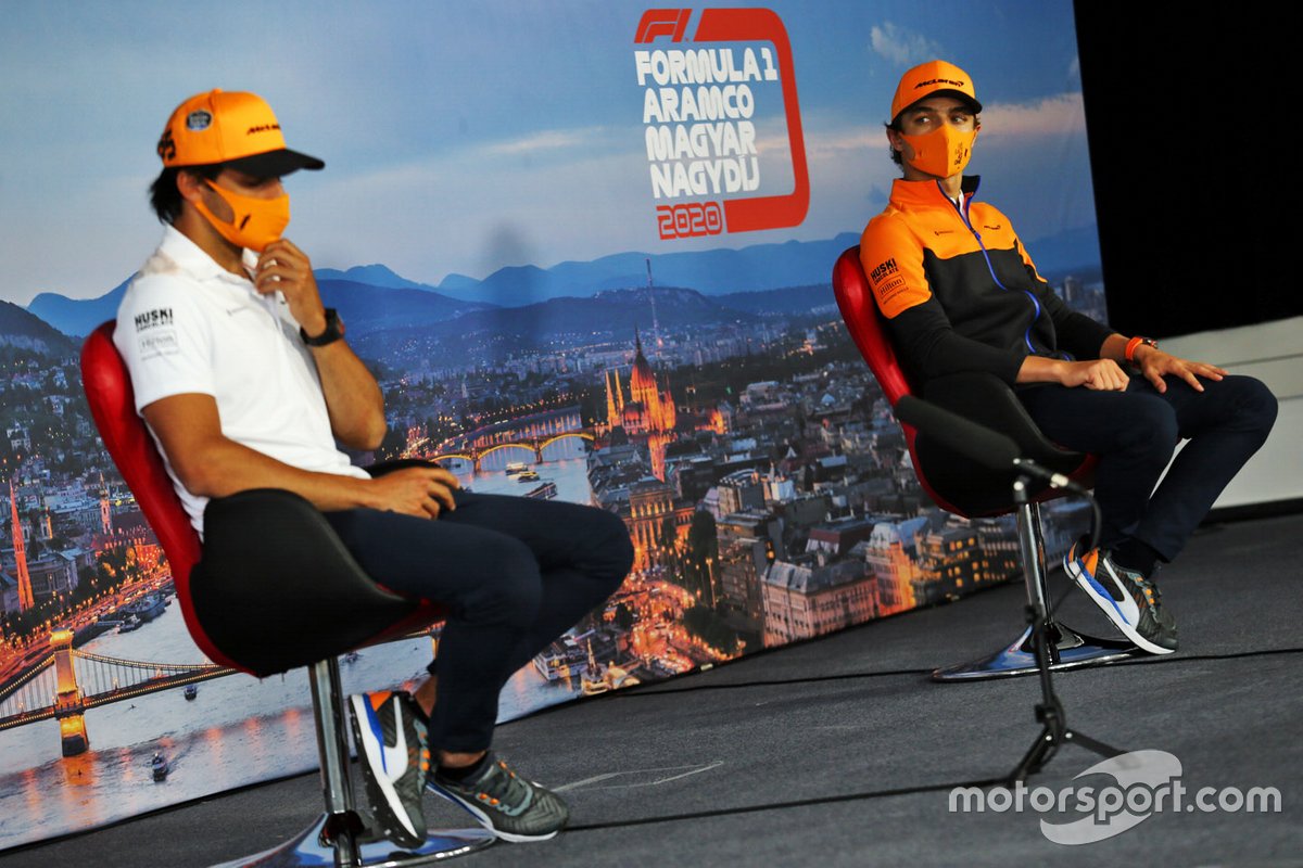 Carlos Sainz Jr., McLaren and Lando Norris, McLaren in the press conference