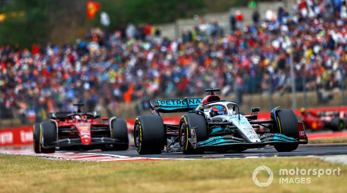 George Russell, Mercedes W13, Charles Leclerc, Ferrari F1-75
