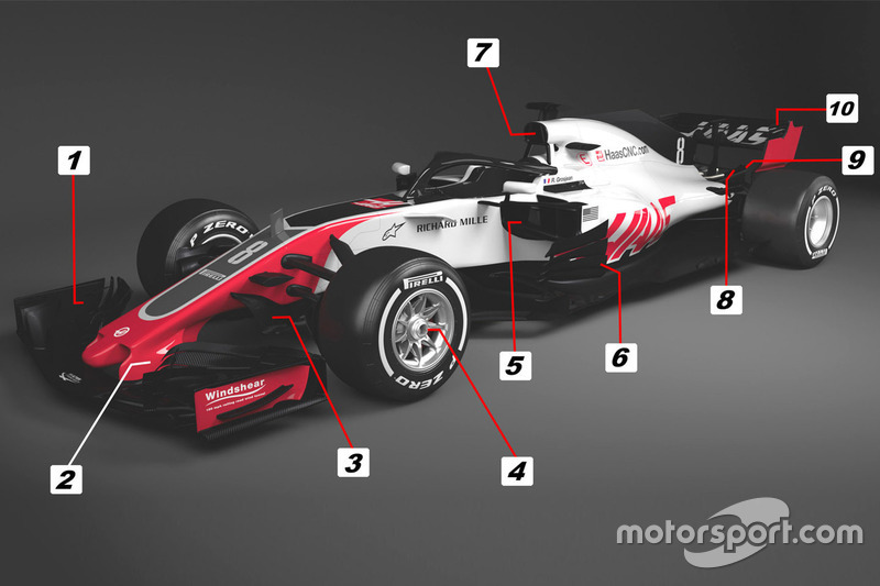 Detalles del Haas F1 Team VF-18
