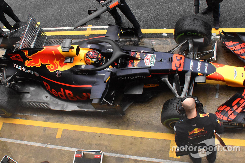 Max Verstappen, Red Bull Racing RB14 con una griglia di sensori aerodinamici