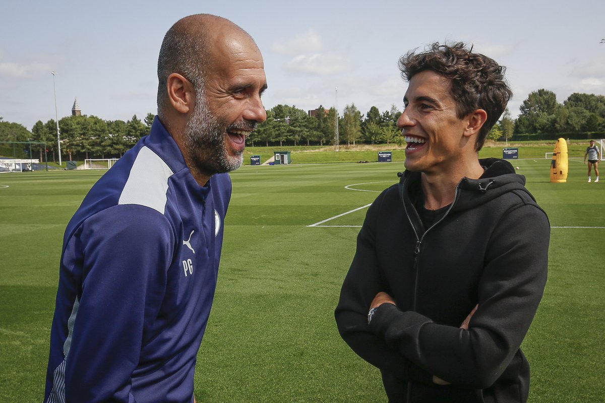 Marc Marquez, Repsol Honda Team, Manchester City manager Pep Guardiola