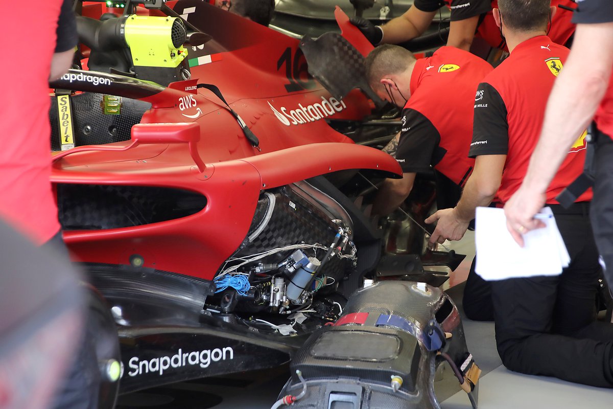 Detalle del lateral del Ferrari F1-75