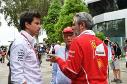 Toto Wolff, Niki Lauda, Maurizio Arrivabene