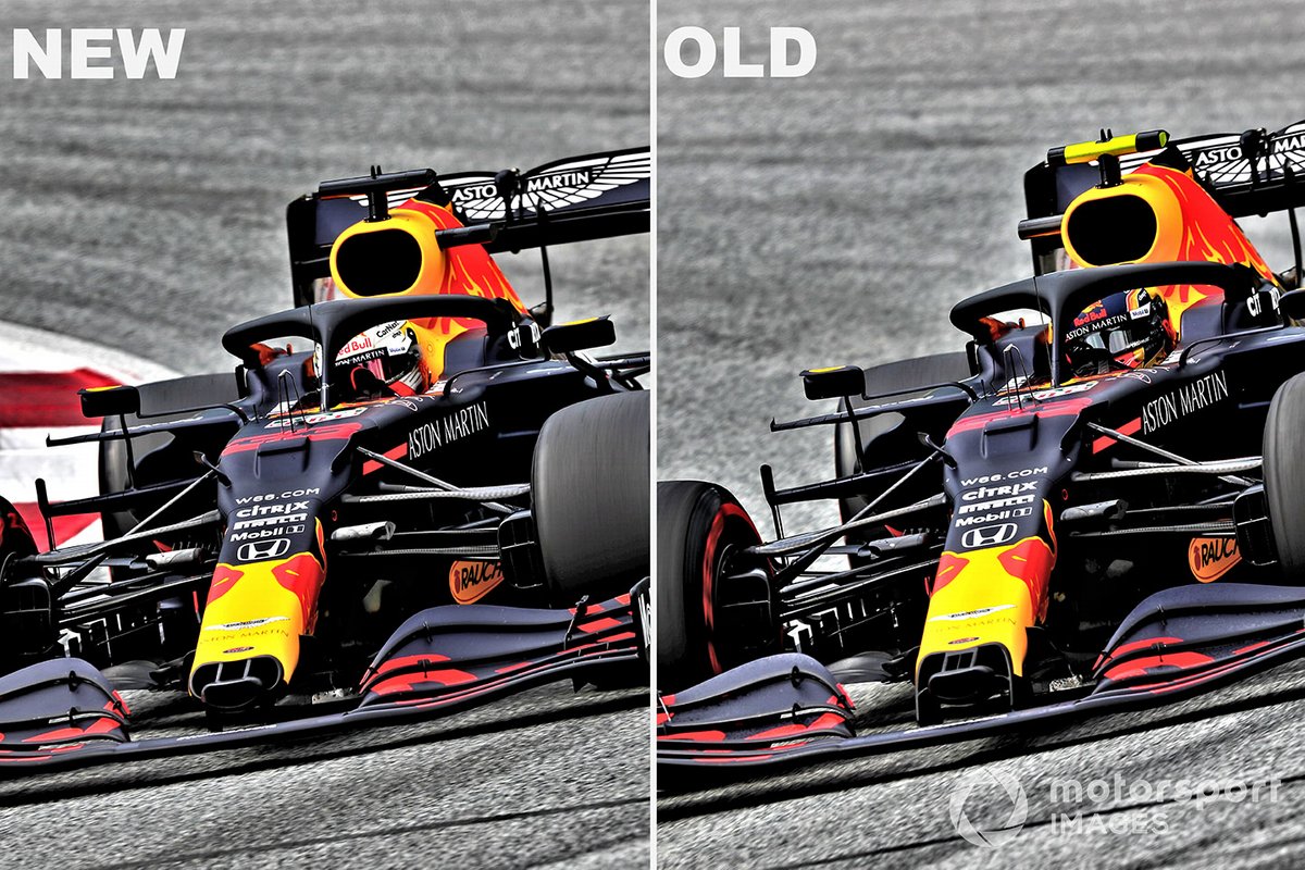 Red Bull RB16: ecco a confronto il muso nuovo con quello vecchio
