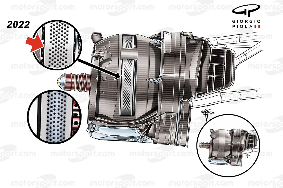 Сравнение конфигурации тормозных элементов на Ferrari SF21