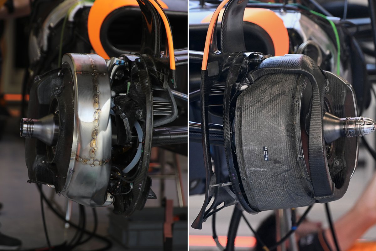 Comparaison des freins avant de la McLaren MCL36.