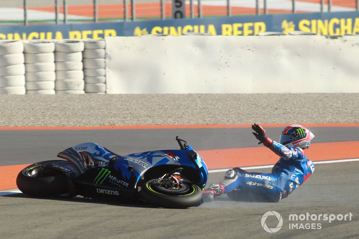 Alex Rins gooide een handvol goede resultaten weg met crashes op belangrijke momenten. Hoe lang heeft Suzuki nog geduld met de Spanjaard?