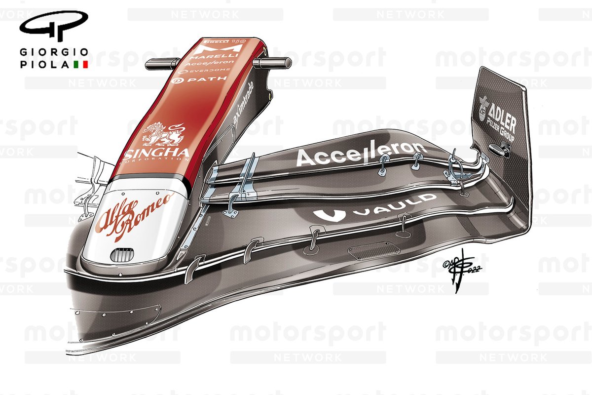El alerón delantero del Alfa Romeo C42