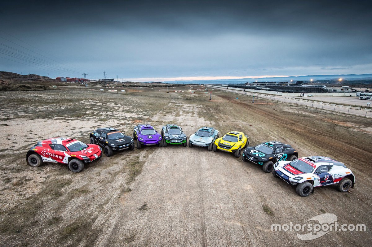 Mobil peserta Extreme E 2021 saat menjalani tes di MotorLand Aragon, Spanyol pada Desember tahun lalu