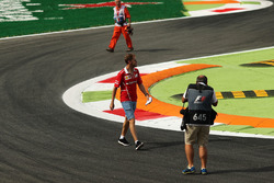 Sebastian Vettel, Ferrari walks the track