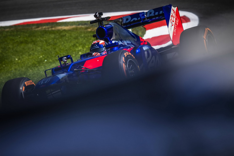 Marc Marquez drives a Toro Rosso F1