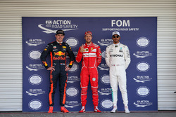 Pole pozisyonu Sebastian Vettel, Ferrari,2. Max Verstappen, Red Bull Racing, 3. Lewis Hamilton, Mercedes AMG F5