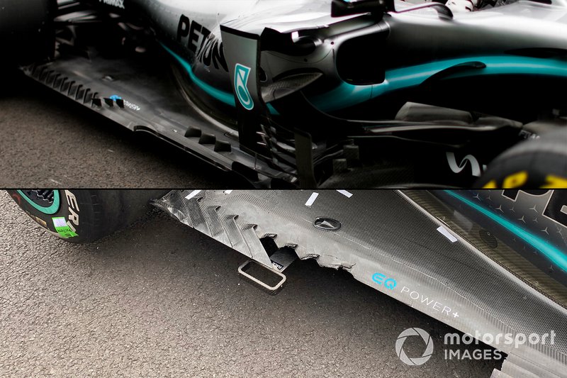 Mercedes AMG F1 W10 floor comparison