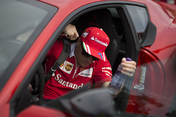 Kimi Raikkonen, Ferrari arrives in the Ferrari F12berlinetta