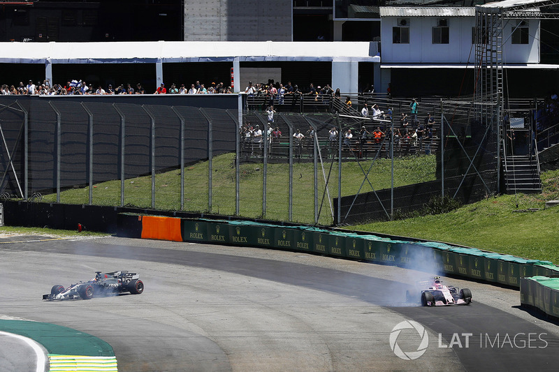 Ромен Грожан, Haas F1 Team VF-17, Естебан Окон, Sahara Force India F1 VJM10