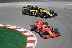 Sebastian Vettel, Ferrari SF71H and Nico Hulkenberg, Renault Sport F1 Team R.S. 18