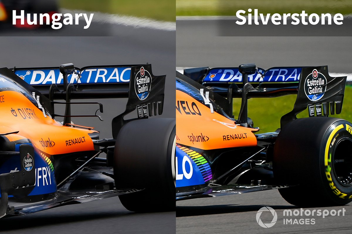 McLaren MCL35 arka kısım karşılaştırması